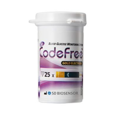 Тест-полоски на глюкозу SD CodeFree 25 шт